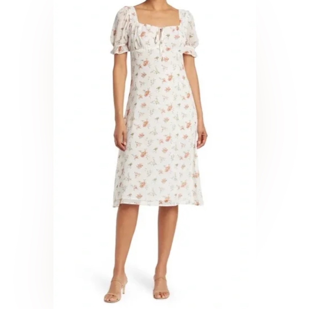 Lumiere Floral Cream Midi Dress